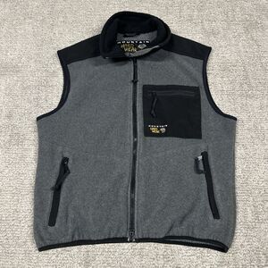 Vintage Mountain Hardware Fleece Polartec Vest Mens Medium Gray Zip Made In USA